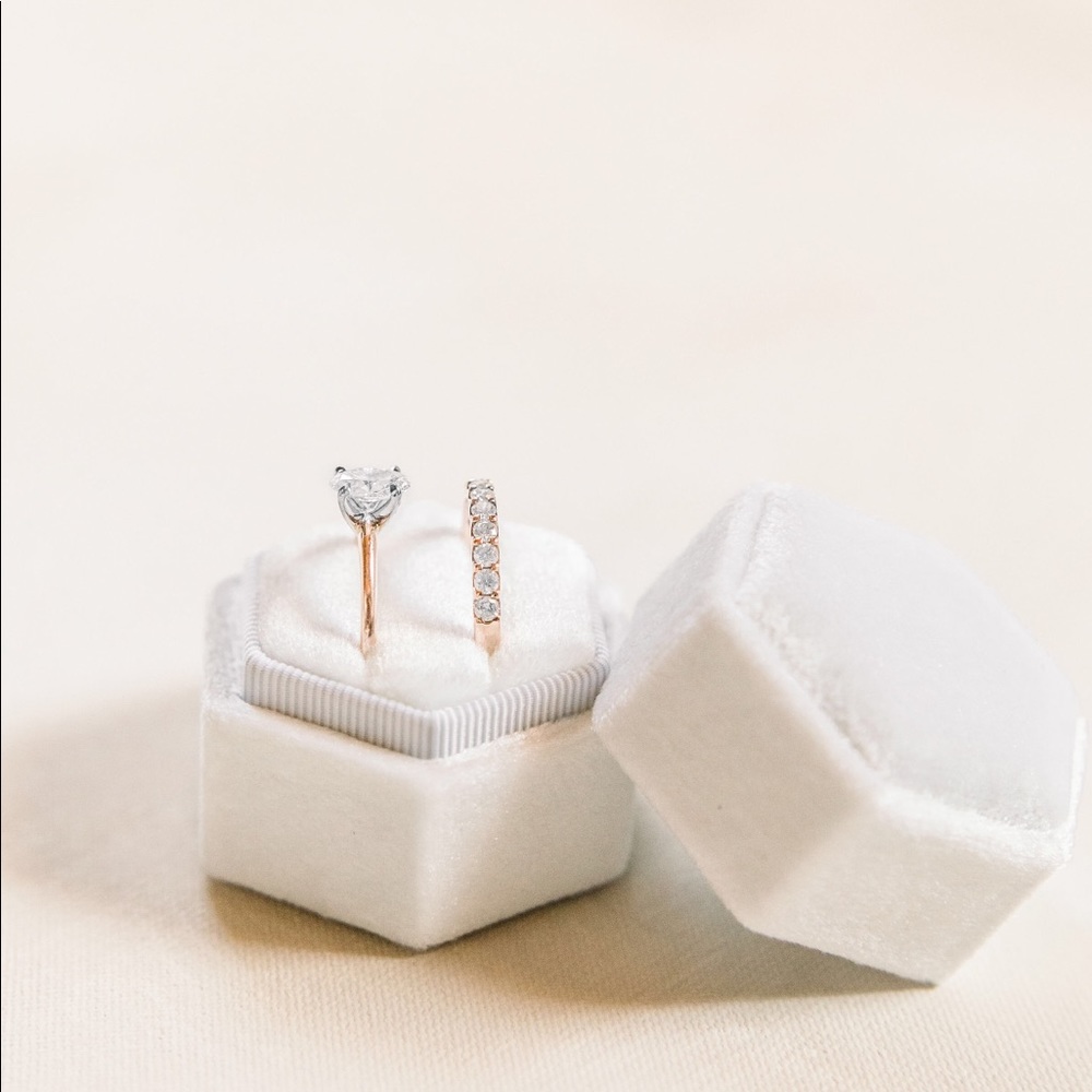 White Velvet Ring Box